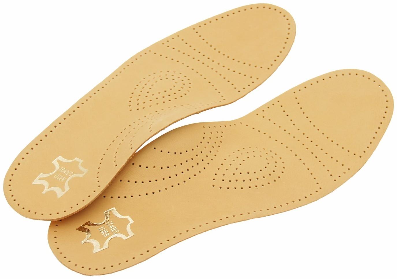 Стельки для обуви амортизирующие, с жёстким супинатором, антибактериальные, 35-36р-р, пара, цвет светло-коричневый