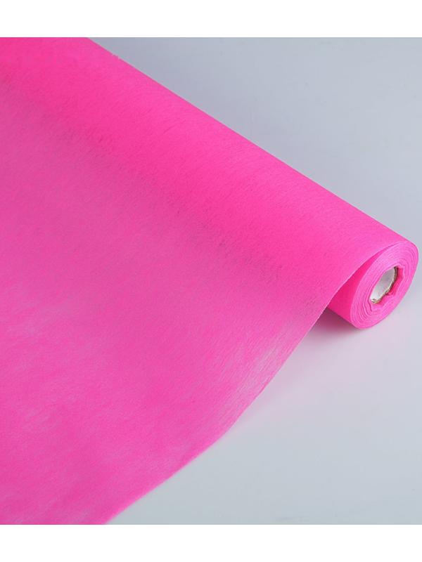 Фетр для упаковок и поделок, однотонный, ярко-розовый, однотонный, двусторонний, рулон 1шт., 50 см x 15 м