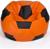 Кресло-мешок «Мяч» большой, диаметр 95 см, цвет оранжево-чёрный, экокожа