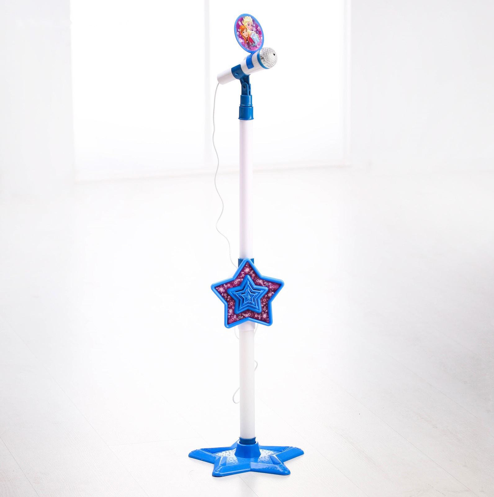 Микрофон музыкальный на стойке «Холодное сердце», звук, свет