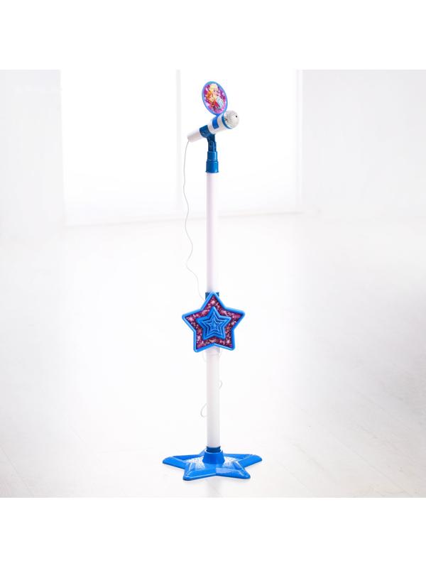 Микрофон музыкальный на стойке «Холодное сердце», звук, свет