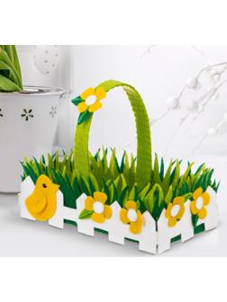 Набор для создания пасхальной корзинки из фетра «Лужайка»