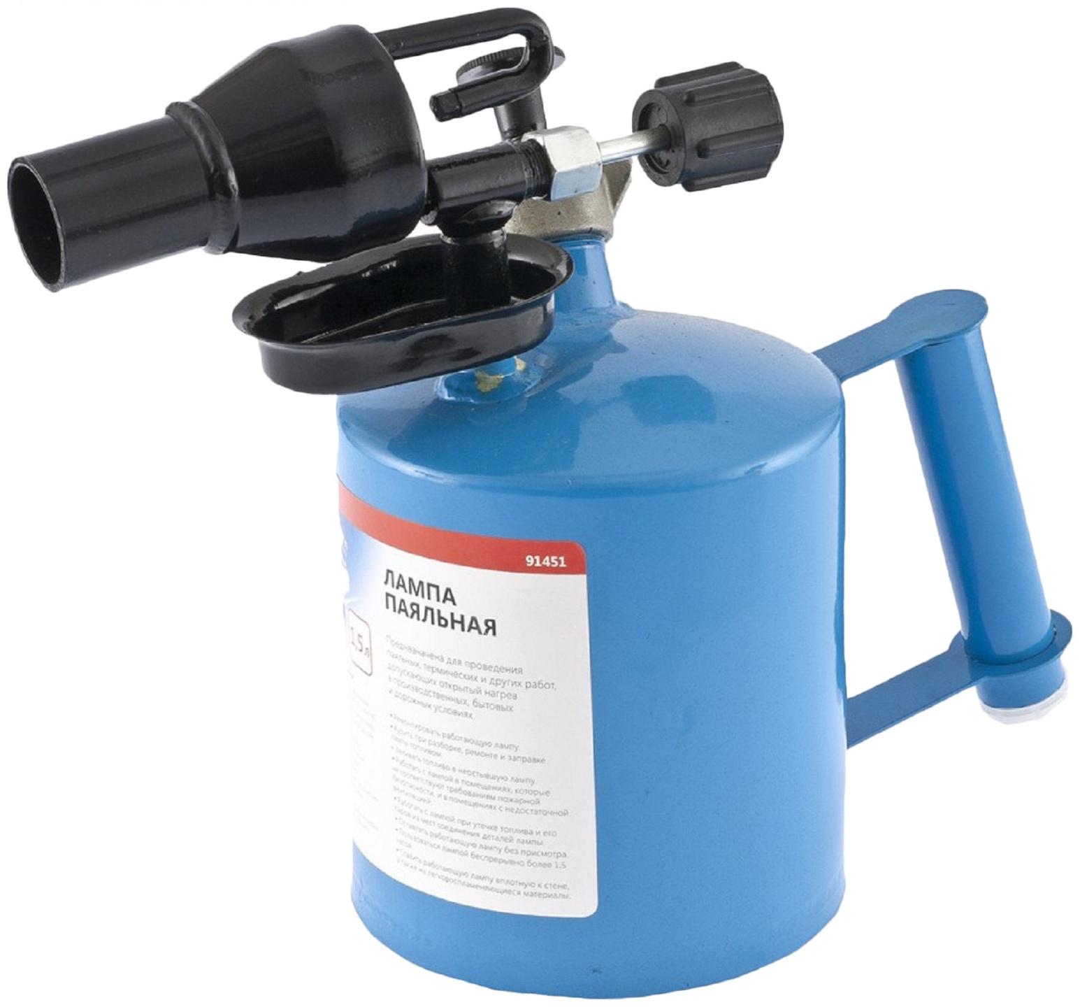 Лампа паяльная Барс 91451, 1,5 л, бензин марок АИ-92 или АИ-95