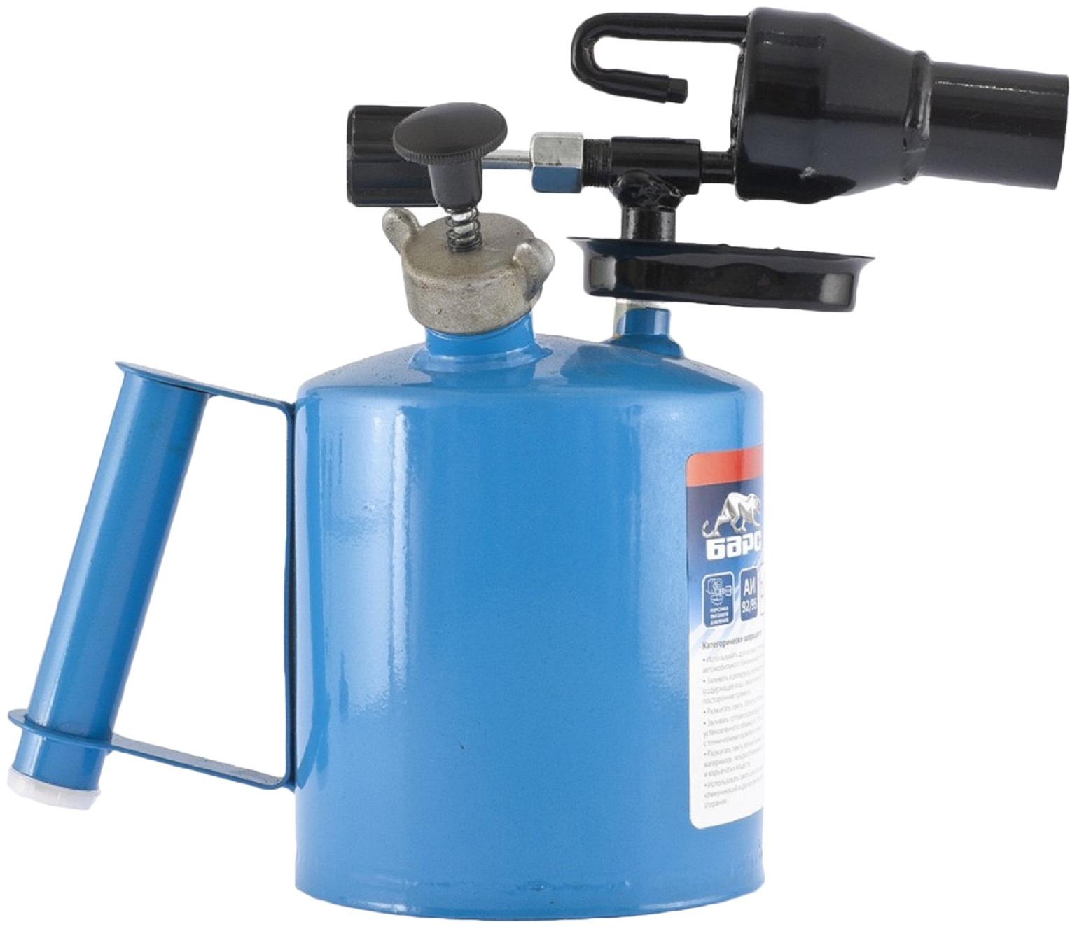 Лампа паяльная Барс 91451, 1,5 л, бензин марок АИ-92 или АИ-95