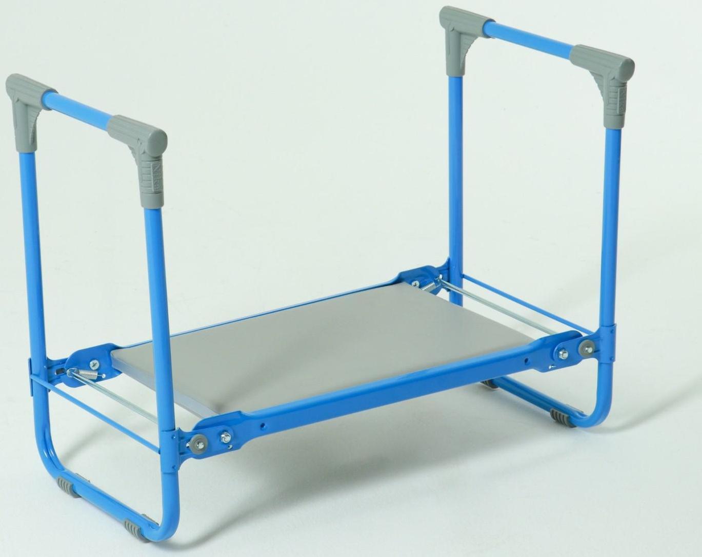 Скамейка-перевёртыш садовая 56 х 30 х 42,5 см, голубая, макс.нагрузка 100 кг, с мягким сиденьем