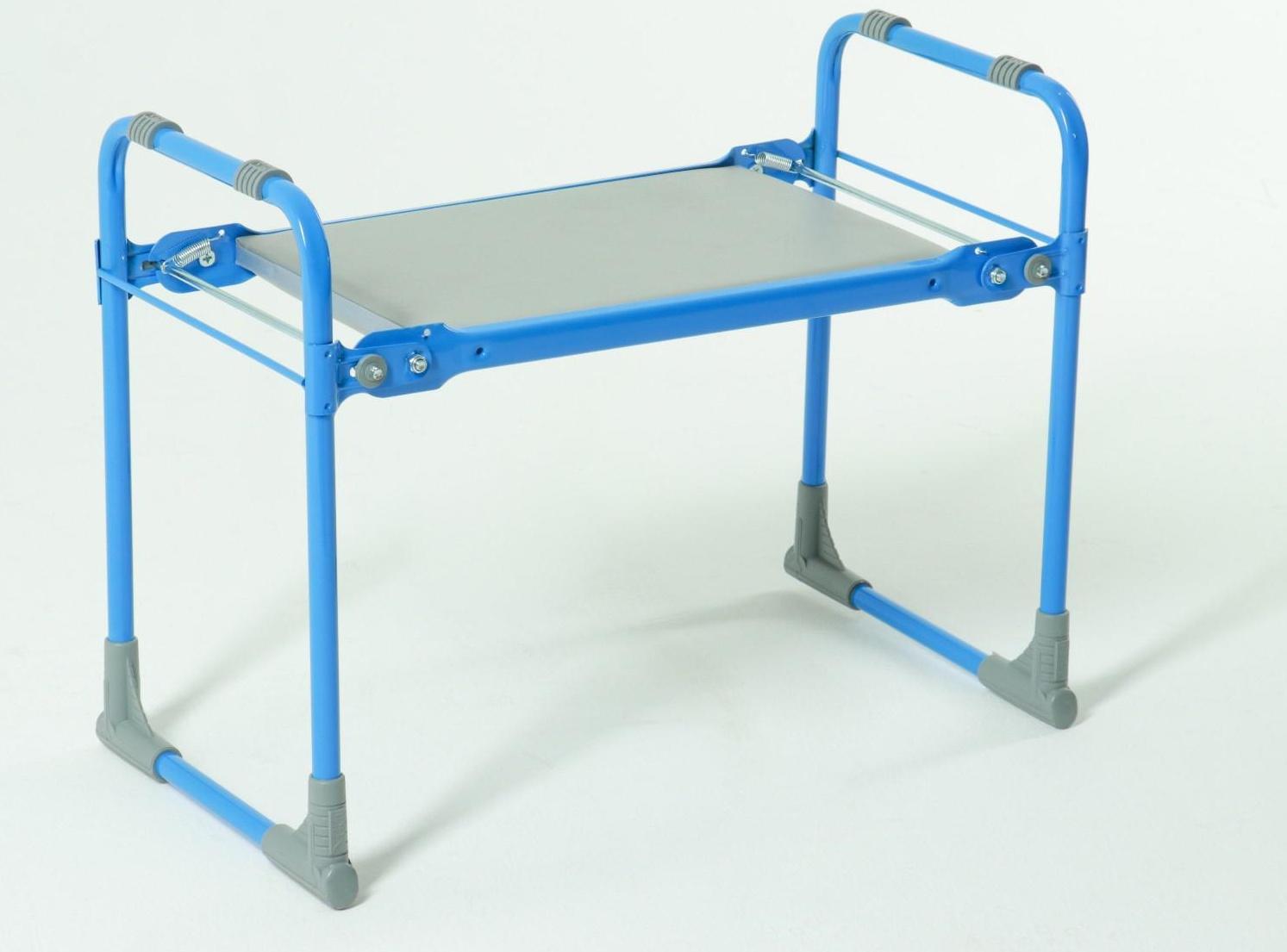 Скамейка-перевёртыш садовая 56 х 30 х 42,5 см, голубая, макс.нагрузка 100 кг, с мягким сиденьем