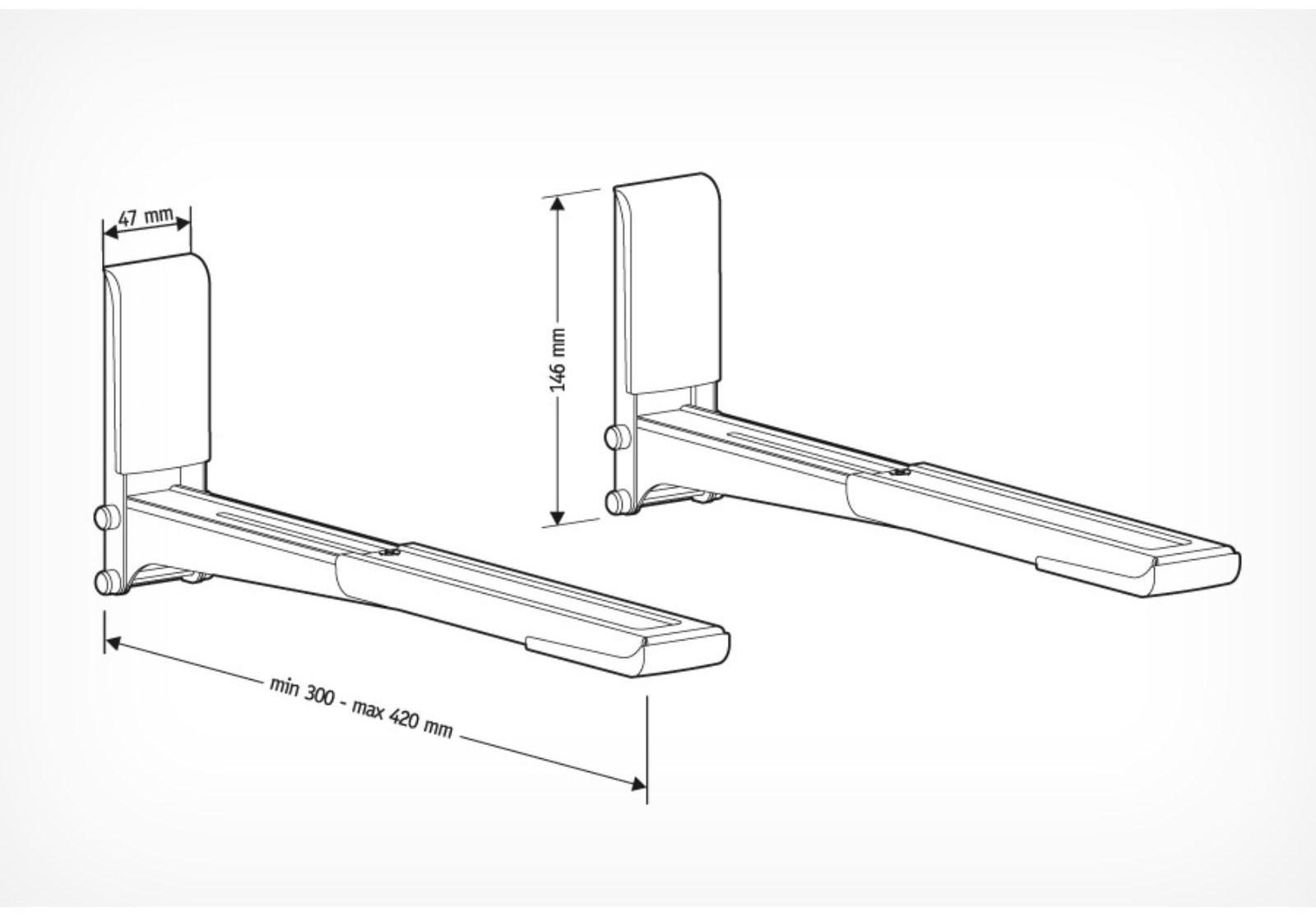 Кронштейн для СВЧ Holder MWS-2003, макс.40кг, настенный, фиксированный, белый