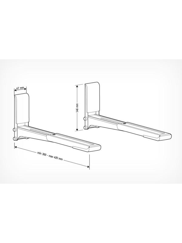 Кронштейн для СВЧ Holder MWS-2003, макс.40кг, настенный, фиксированный, белый