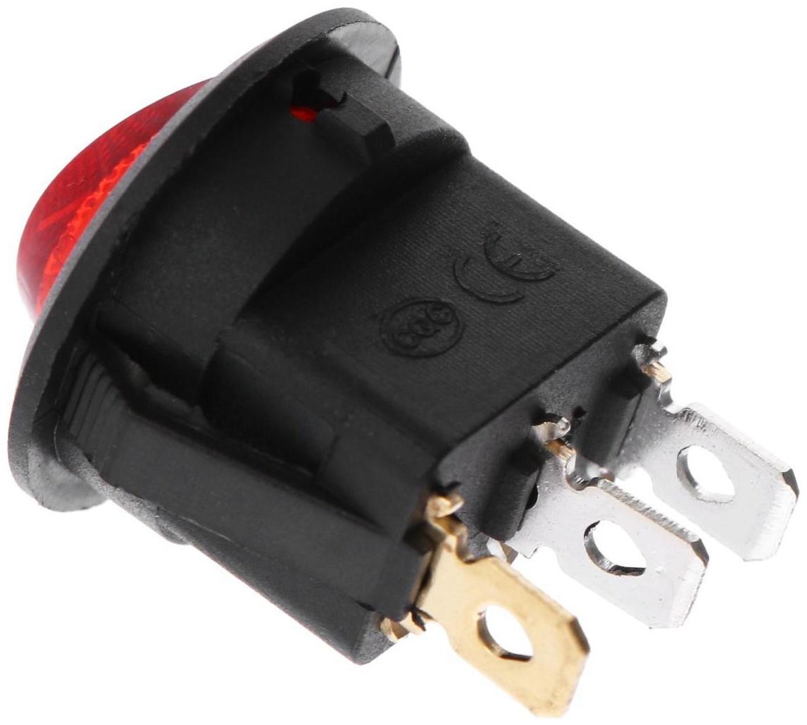 Переключатель красный с подсветкой, 12 В, 20 A, 3 контакта