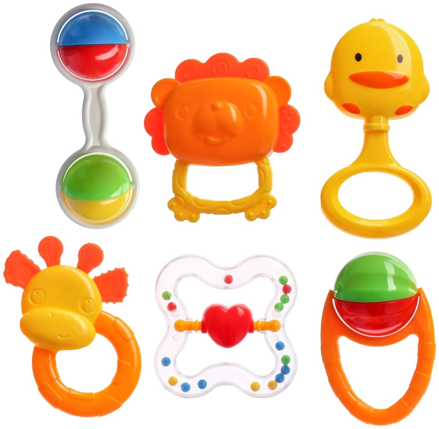 Набор погремушек «Счастливый малыш», 6 шт