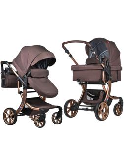Коляска трансформер Farfello Aimile Original, цвет шоколадный