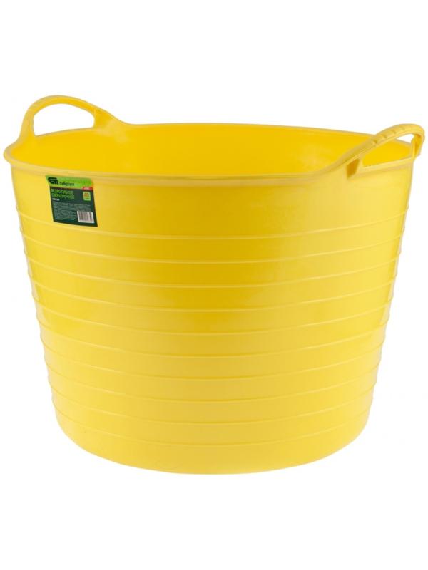 Ведро строительное, 40 л, гибкое, пластик, жёлтое