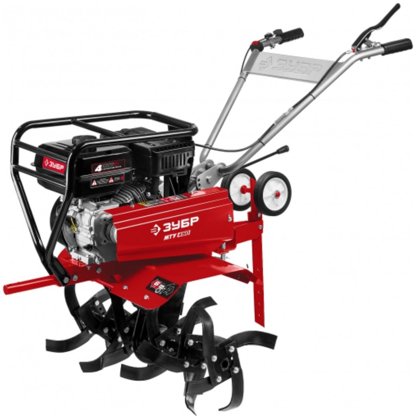 Мотоблок бензиновый ЗУБР МТУ-450, 5150 Вт, 6 л., ширина/глубина 60-85/35 см, скорости 6/2