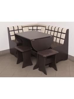 Кухонный уголок КУ-19 Л, 2 У, 1450х1050х830, Венге/Бежевый/Коричневый