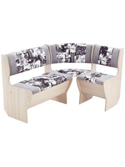 Кухонный уголок УС А-5/3, 1350х980х800, Ясень шимо светлый/Форест 09/Сити