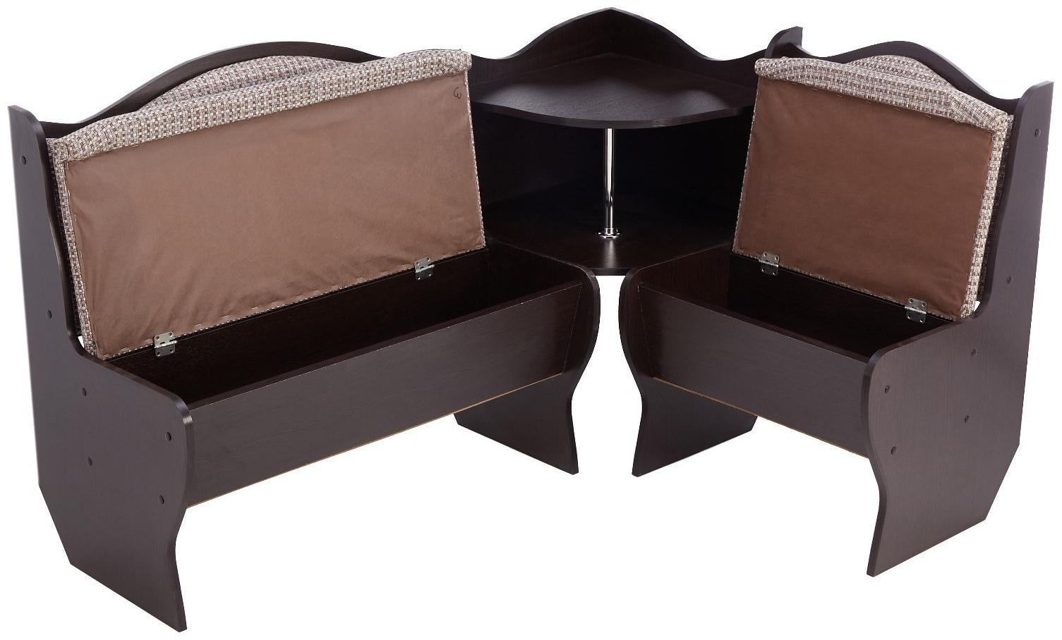 Кухонный уголок А-1, 1450х1100х850, Венге темный/Рогожка темная