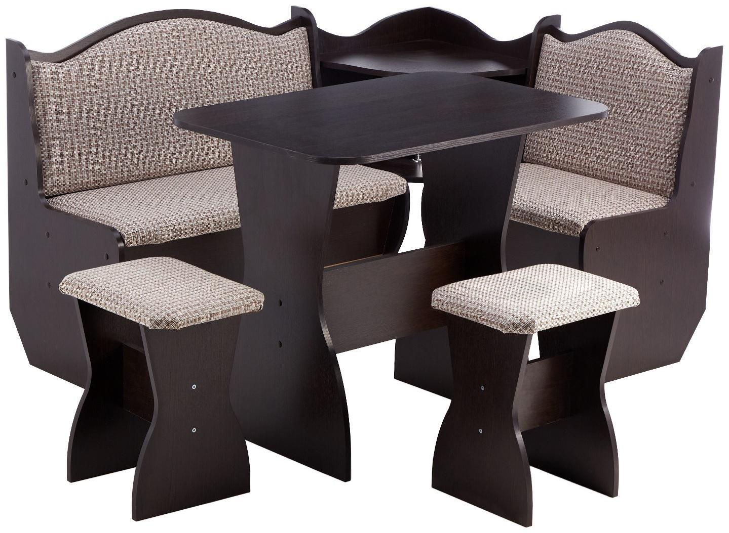 Кухонный уголок А-1, 1450х1100х850, Венге темный/Рогожка темная