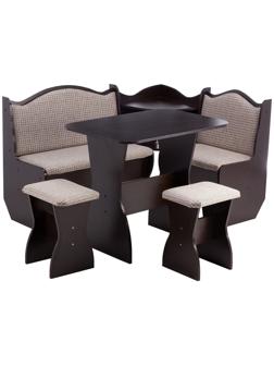 Кухонный уголок А-1, 1450х1100х850, Венге темный/Рогожка темная