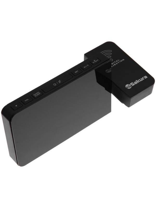 Часы-будильник Sakura SA-8522, проекторные, будильник, радио, 1хCR2032, черные