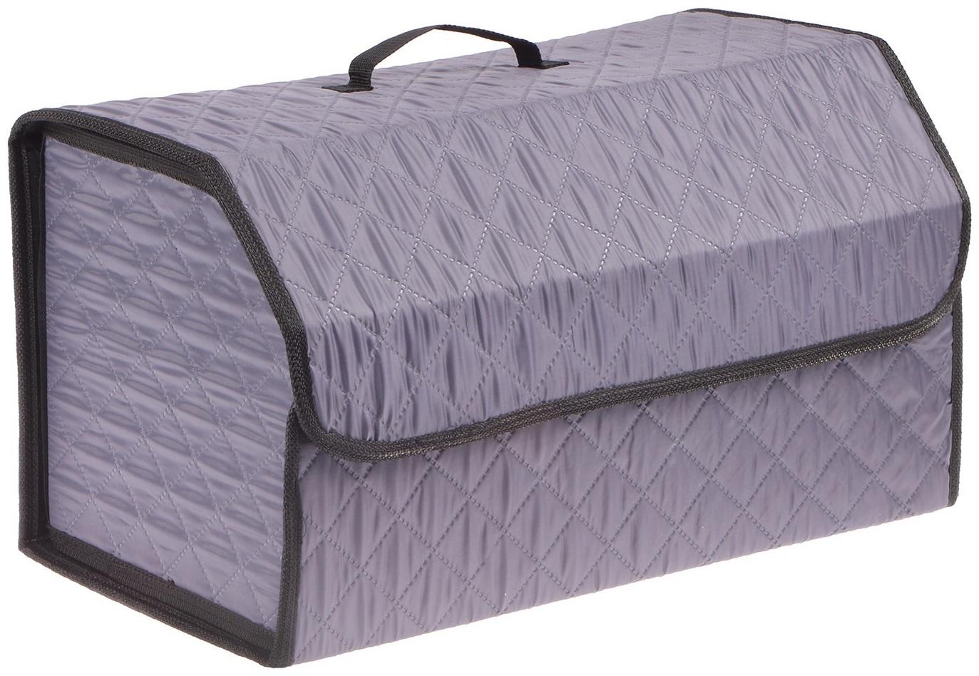 Органайзер саквояж в багажник автомобиля Cartage, оксфорд стеганый, 53 см, серый