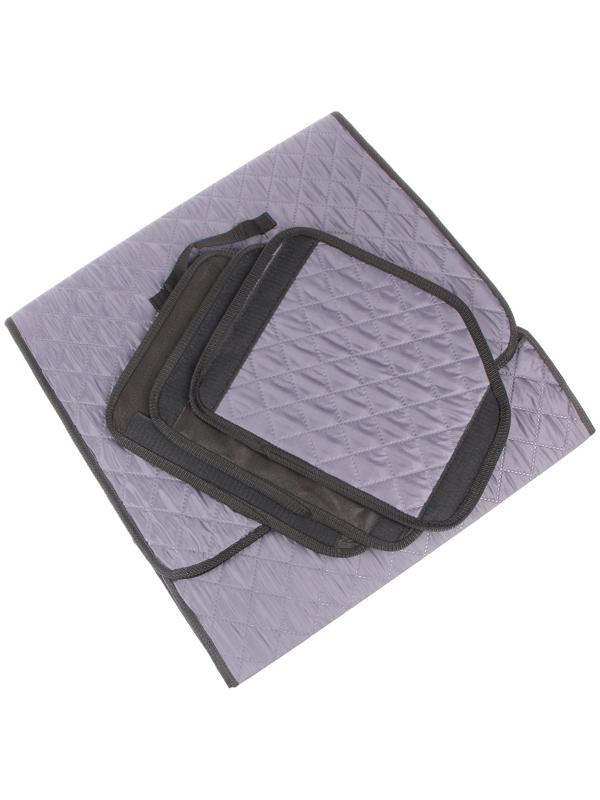 Органайзер саквояж в багажник автомобиля Cartage, оксфорд стеганый, 53 см, серый