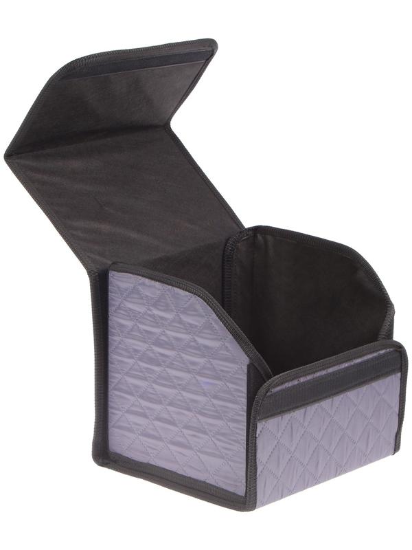 Органайзер саквояж в багажник автомобиля Cartage, оксфорд стеганый, 33 см, серый