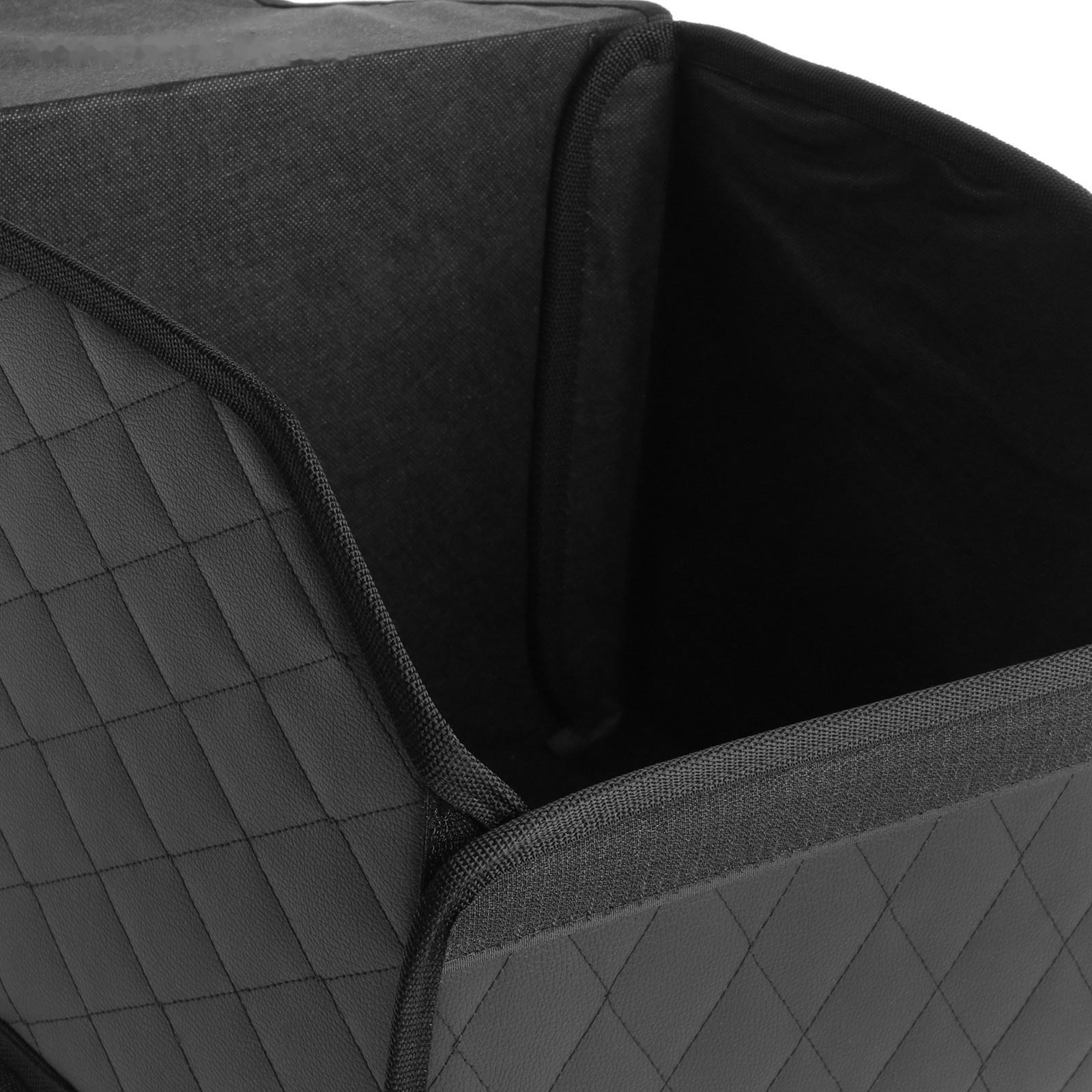 Органайзер саквояж в багажник автомобиля Cartage, экокожа стеганая, 33 см, черный