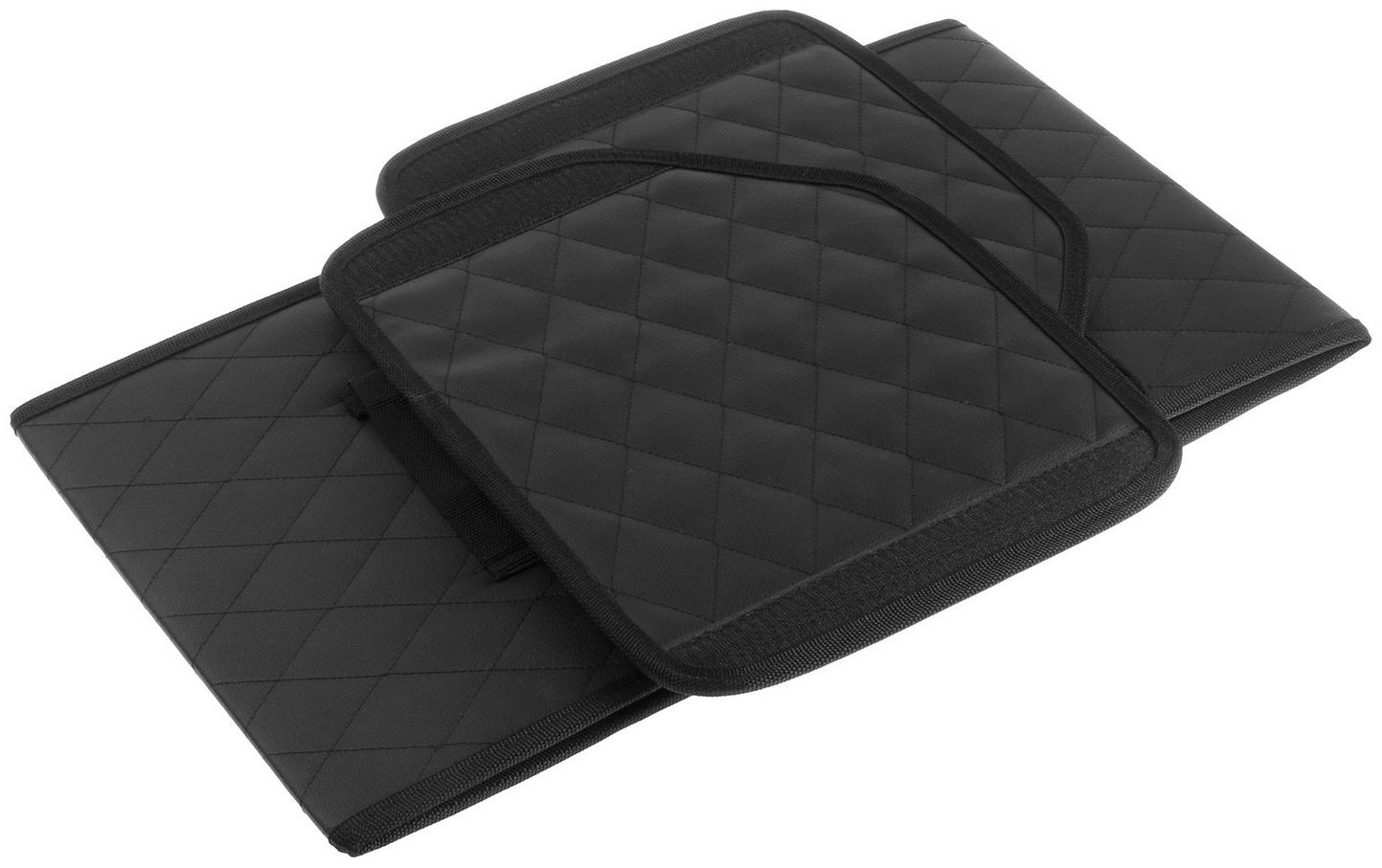 Органайзер саквояж в багажник автомобиля Cartage, экокожа стеганая, 33 см, черный