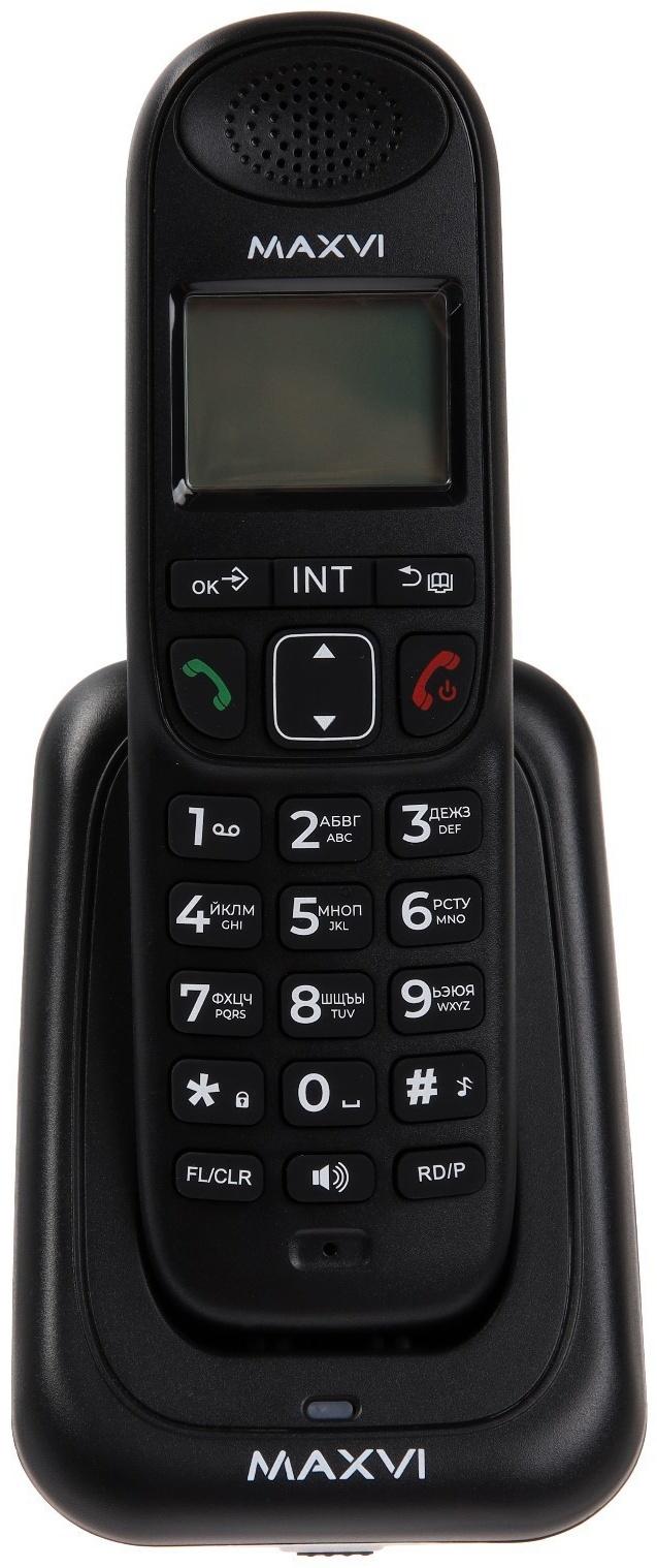 Радиотелефон DECT Maxvi AM-01, Caller ID, интерком, спикерофон, АОН, конференц-связь, черный