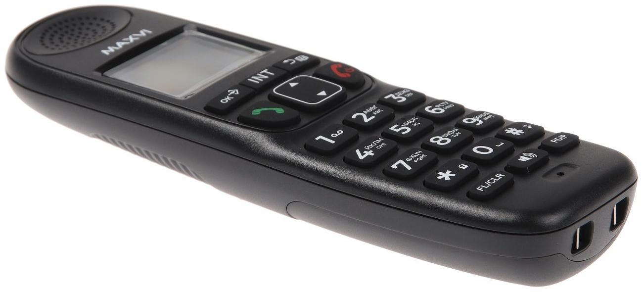 Радиотелефон DECT Maxvi AM-01, Caller ID, интерком, спикерофон, АОН, конференц-связь, черный