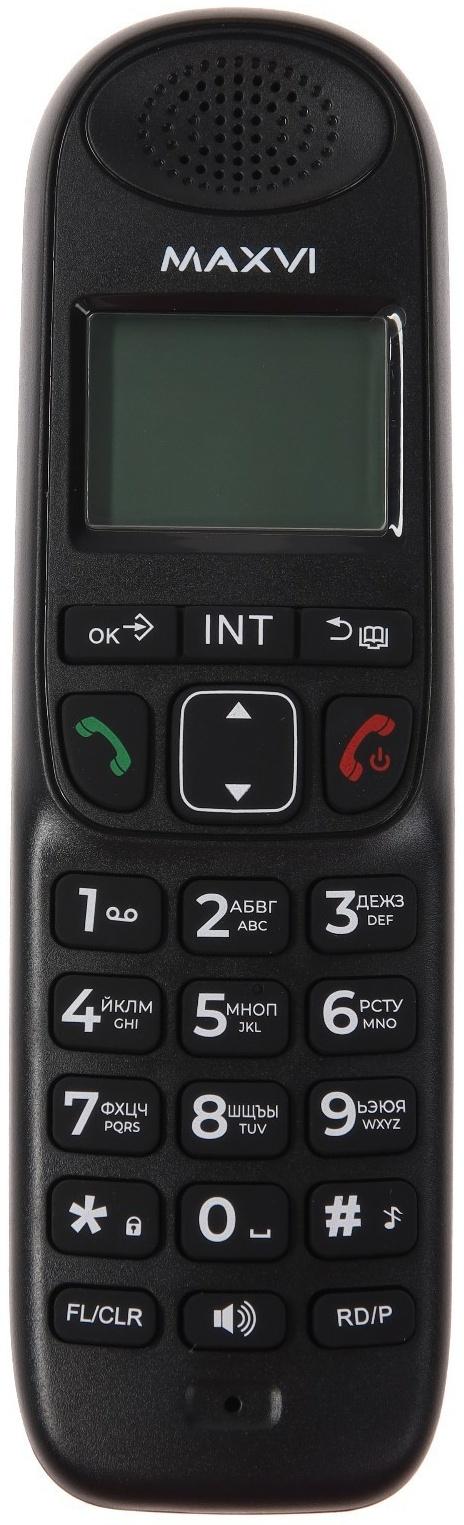 Радиотелефон DECT Maxvi AM-01, Caller ID, интерком, спикерофон, АОН, конференц-связь, черный
