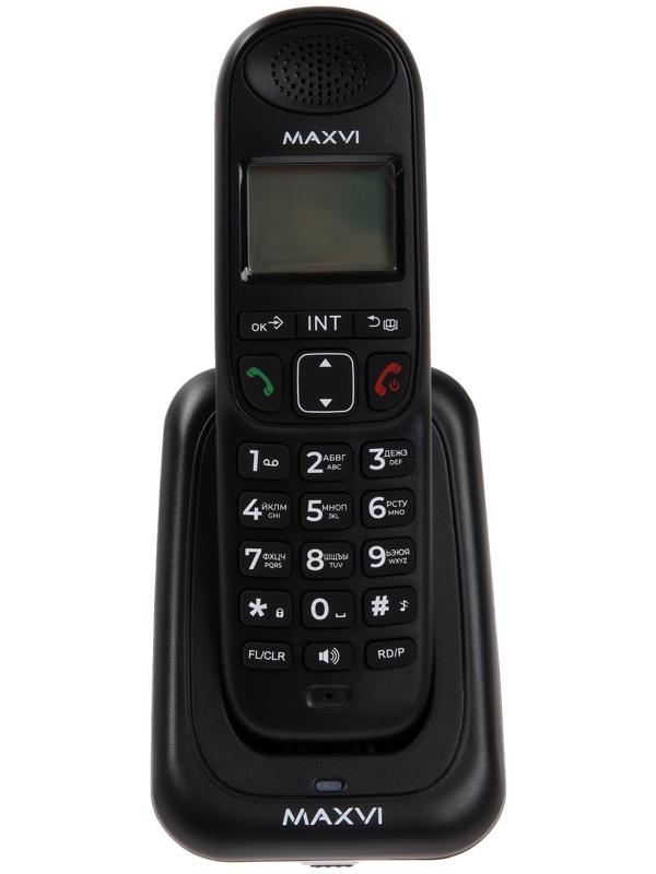 Радиотелефон DECT Maxvi AM-01, Caller ID, интерком, спикерофон, АОН, конференц-связь, черный