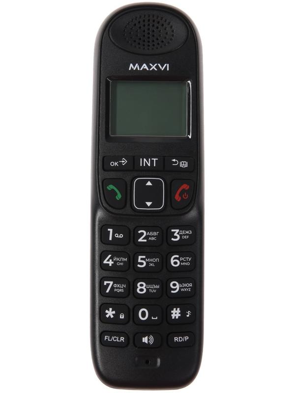 Радиотелефон DECT Maxvi AM-01, Caller ID, интерком, спикерофон, АОН, конференц-связь, черный