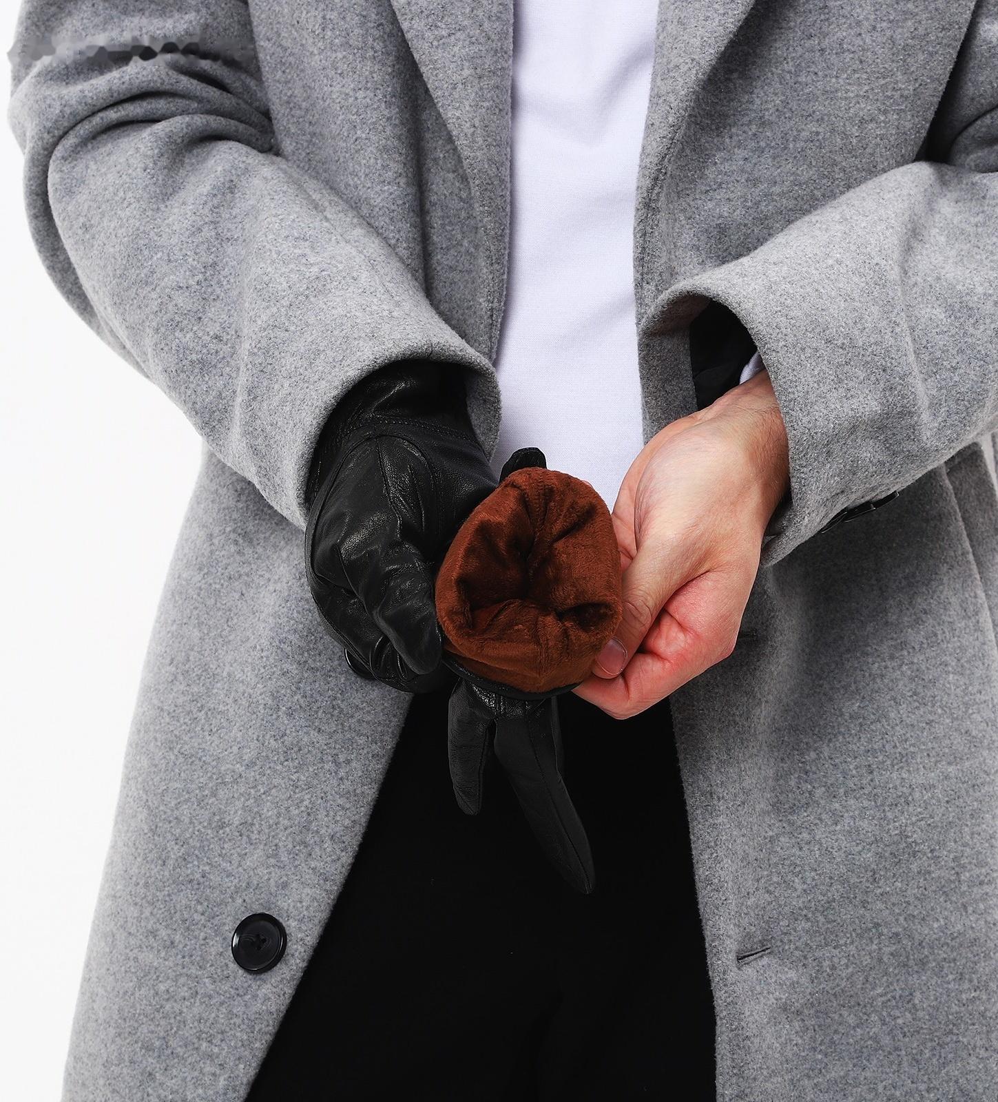 Перчатки мужские, безразмерные, с утеплителем, цвет чёрный