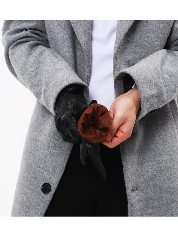 Перчатки мужские, безразмерные, с утеплителем, цвет чёрный