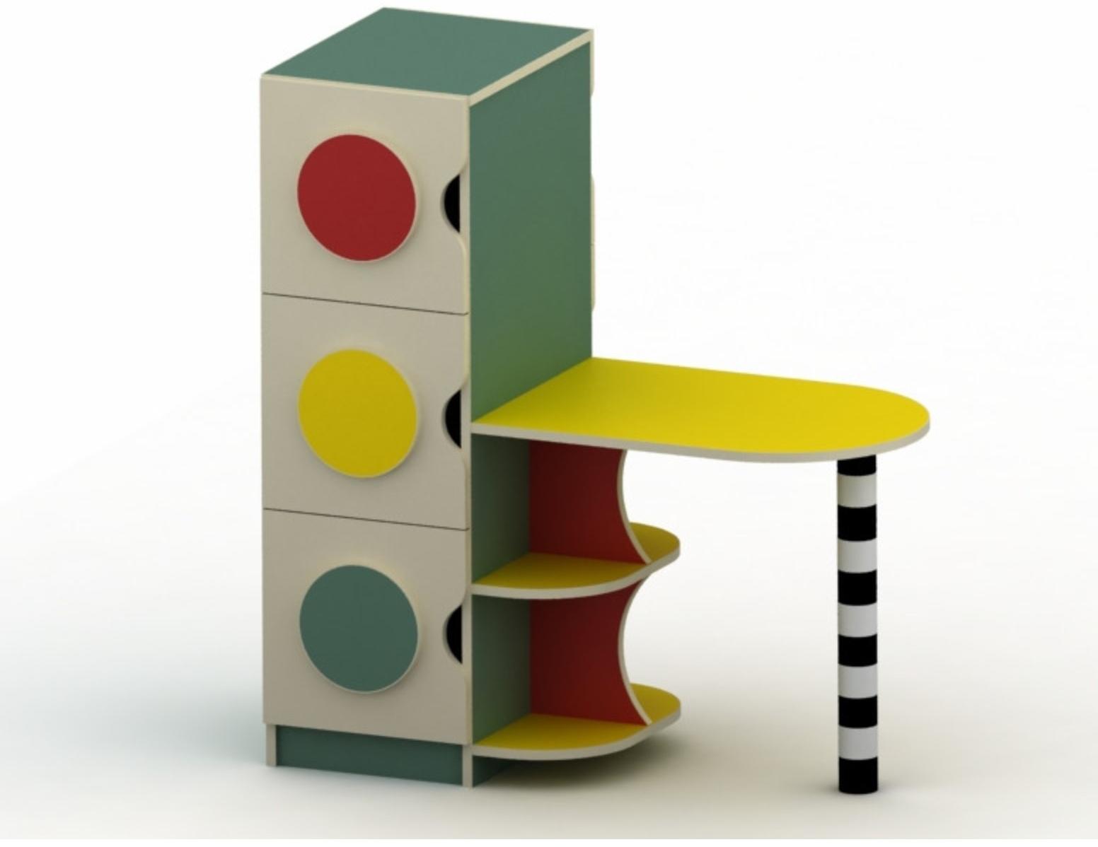 Игровой уголок «Пост ДПС», 950×450×1000 мм, цвет зелёный / жёлтый / красный / белый