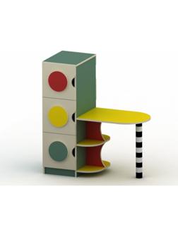 Игровой уголок «Пост ДПС», 950×450×1000 мм, цвет зелёный / жёлтый / красный / белый