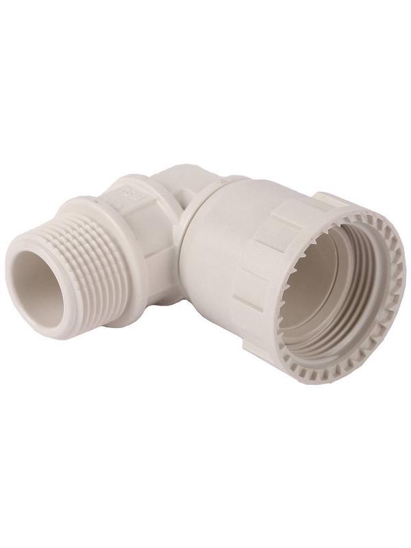 ЗУБР ШиреФит, накидная гайка - наружная резьба, 20 мм - 1/2″, угловой переходник (51485-20-1/2)