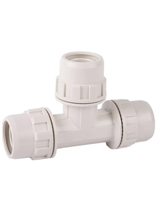 ЗУБР ШиреФит, штуцер с гайкой - штуцер с гайкой - штуцер с гайкой, 16 мм, соединительный тройник (51505-16)