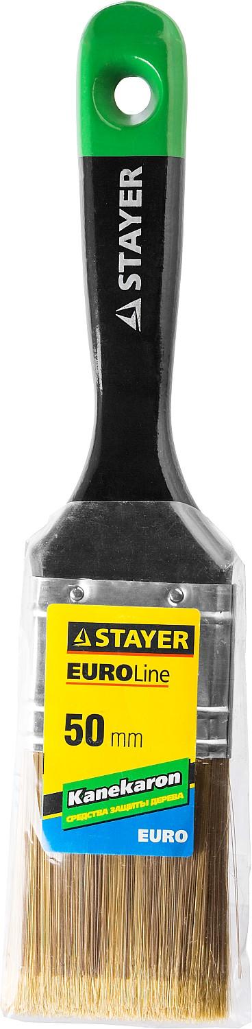 Малярная кисть STAYER UNIVERSAL-ARTEX, 50 мм, 2″, искусственная щетина, деревянная ручка, для высокотекучих ЛКМ, плоская кисть (0106-050)