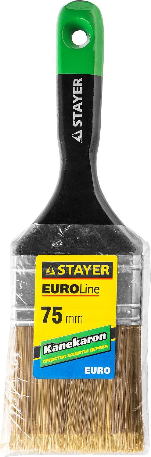 Малярная кисть STAYER UNIVERSAL-ARTEX, 75 мм, 3″, искусственная щетина, деревянная ручка, для высокотекучих ЛКМ, плоская кисть (0106-075)