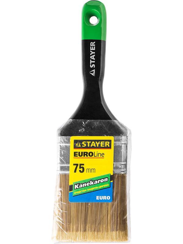 Малярная кисть STAYER UNIVERSAL-ARTEX, 75 мм, 3″, искусственная щетина, деревянная ручка, для высокотекучих ЛКМ, плоская кисть (0106-075)