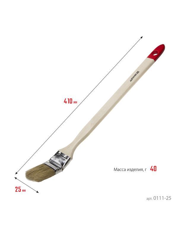 Малярная кисть STAYER UNIVERSAL, 25 мм, 1″, светлая натуральная щетина, деревянная ручка, все виды ЛКМ, радиаторная кисть (0111-25)