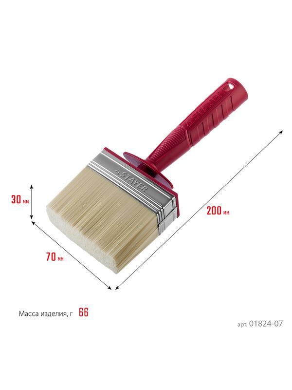 STAYER UNIVERSAL, 3 х 7 см, светлая щетина, пластмассовый корпус, все виды ЛКМ, макловица (01824-07)