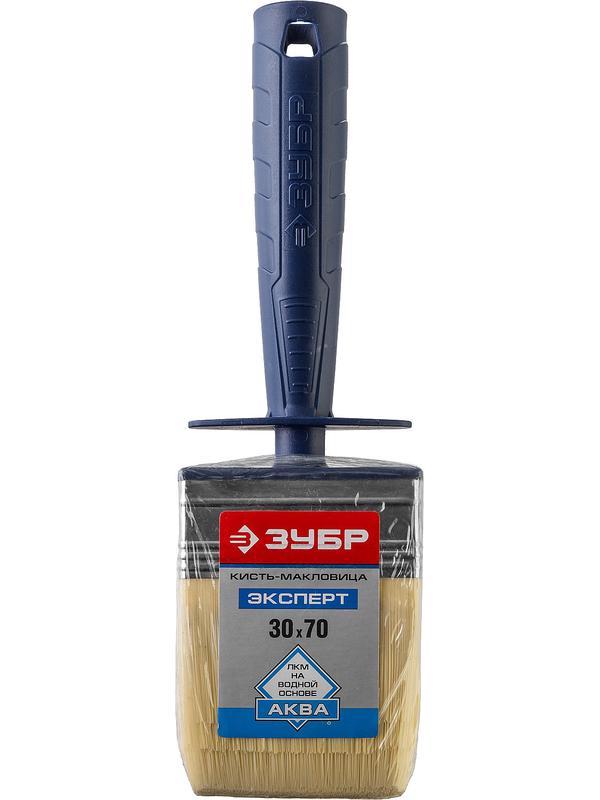 ЗУБР АКВА, 3 х 70 см, смешанная искусственная, щетина, пластмассовый корпус, для воднодисперсионных и акриловых ЛКМ, макловица (01817-07)
