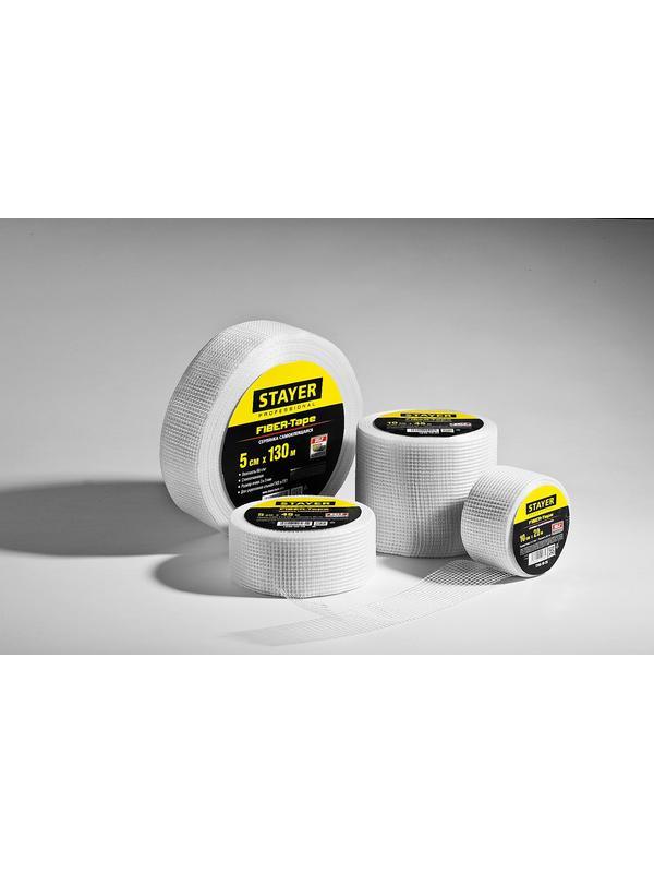 STAYER FIBER-Tape, 10 см х 45 м, 3 х 3 мм, самоклеящаяся серпянка, Professional (1246-10-45)