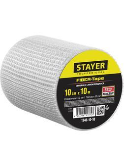 STAYER FIBER-Tape, 10 см х 10 м, 3 х 3 мм, самоклеящаяся серпянка, Professional (1246-10-10)