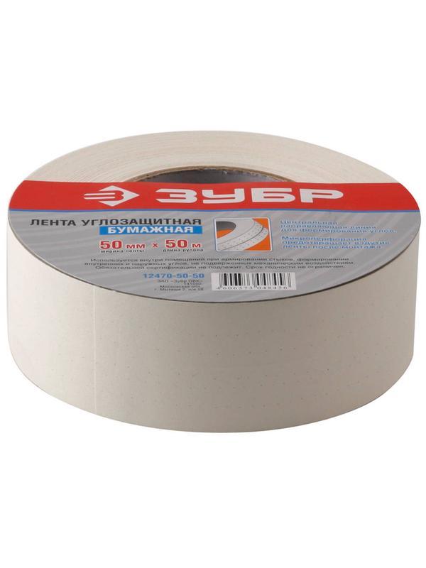 ЗУБР 50 мм х 50 м, углозащитная, бумажная лента (12470-50-50)