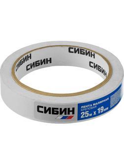 СИБИН 19 мм х 25 м, креповый, малярный скотч (12111-19)