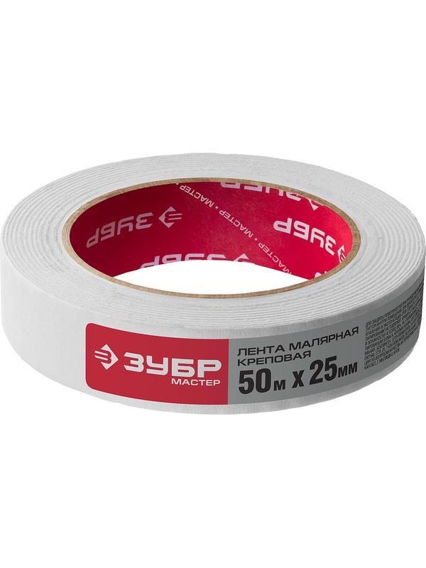 ЗУБР 25мм х 50 м, креповый, малярный скотч (12115-25)